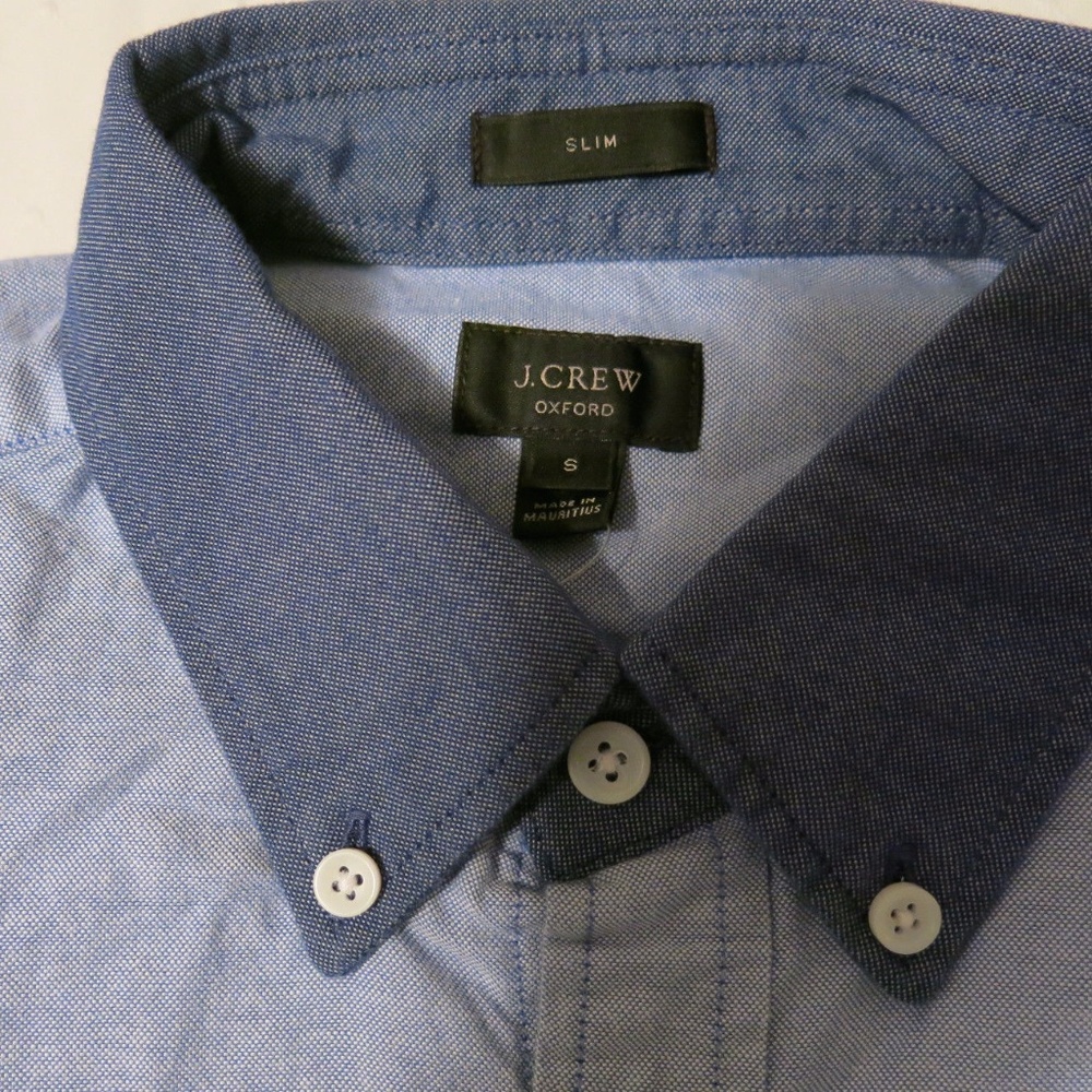 NWT J.Crew Men's Slim Colorblock Shirt  Blue SL XL - Picture 2 of 7